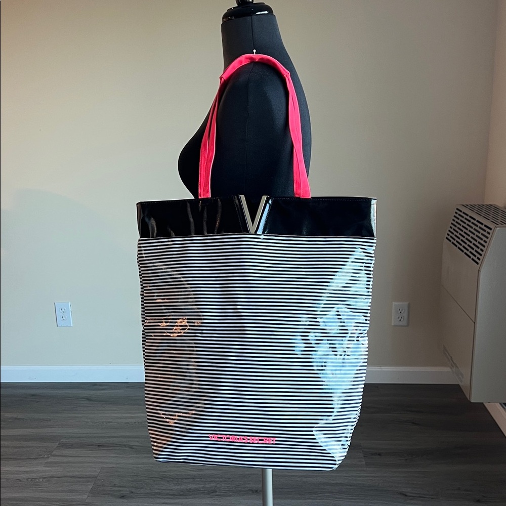 VICTORIA'S SECRET St. Barth Striped Beach Swim Travel Getaway Tote Bag Gift.